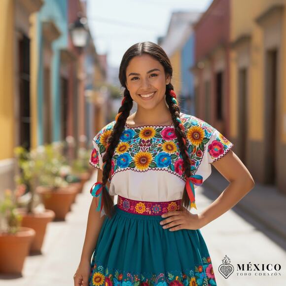Mexican Folkloric belt day of the dead 5 de Mayo colorfull mexico todo corazon - Picture 1 of 4